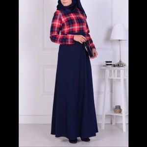 Red checkered Maxi Dress Abaya